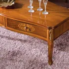 Tavolinë kafeje e punuar me dru me 2 sirtarë Prodhuar në Itali - Katerine Viadurini