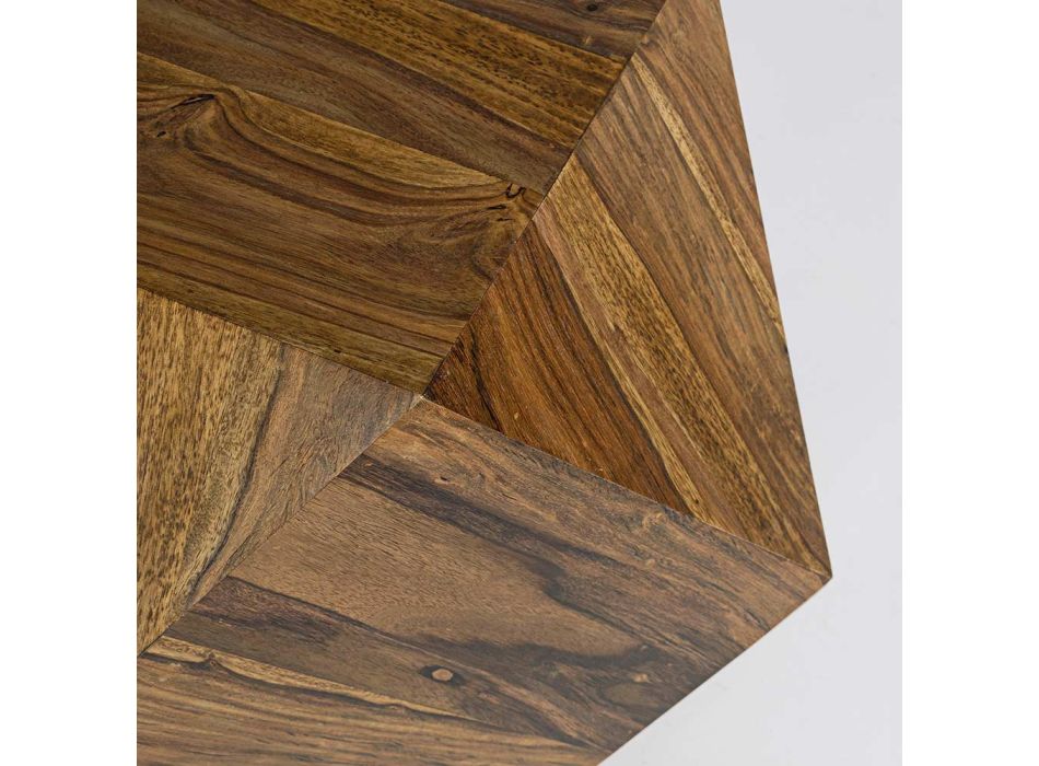 Tavolinë kafeje në Sheesham Wood Design Polygonal Homemotion - Torrice Viadurini