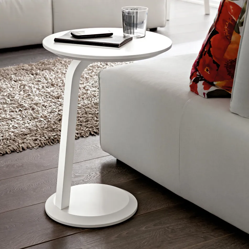 Tavolinë kafeje MDF me llak me kornizë druri të ngurtë Prodhuar në Itali - Tobiko Viadurini