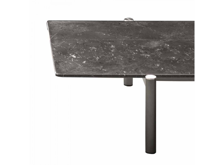 Tavolinë kafeje metalike me majë mermeri, e çmuar prodhuar në Itali - Xhensen Viadurini
