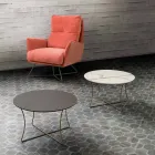 Tavolinë kafeje në metal të lyer me majë Hpl të prodhuar në Itali - Numbo Viadurini