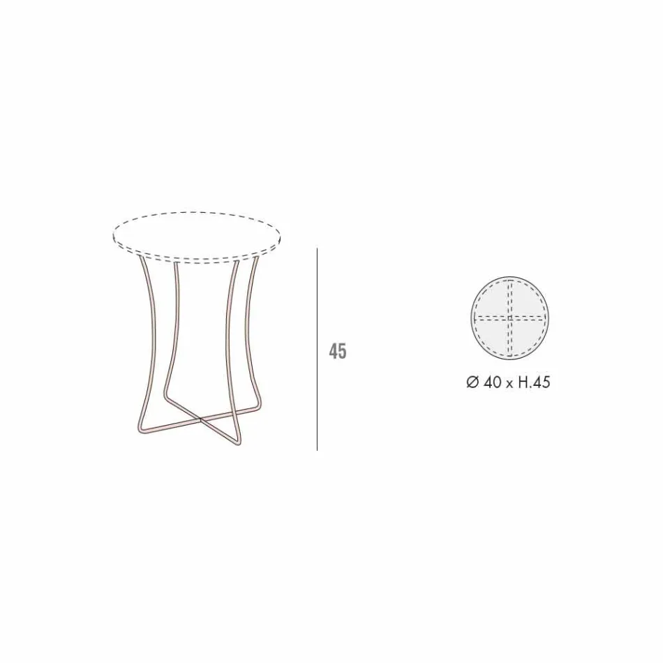 Tavolinë kafeje në metal të lyer me majë Hpl të prodhuar në Itali - Numbo Viadurini