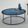 Tavolinë kafeje në qelq dhe metal me çekiç Prodhuar në Itali - Massimiliano