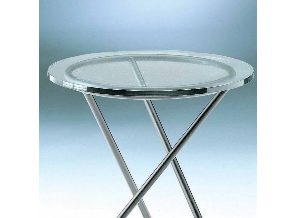 Tavolinë kafeje në gotë të zbutur me bazë çeliku të prodhuar në Itali - Pegaso Viadurini