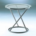 Tavolinë kafeje në gotë të zbutur me bazë çeliku të prodhuar në Itali - Pegaso