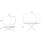 Tavolinë kafeje e zmadhueshme e konvertueshme në metal dhe qeramikë - Gioacco Viadurini