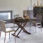Tavolinë kafeje e transformueshme në Metal dhe Dru Prodhuar në Itali - Veneris Viadurini