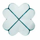 Tavolina e kafesë e dhomës së ndenjes me lule të qelqit transparent dhe baza acidi 3 Madhësitë - Fiorella Viadurini