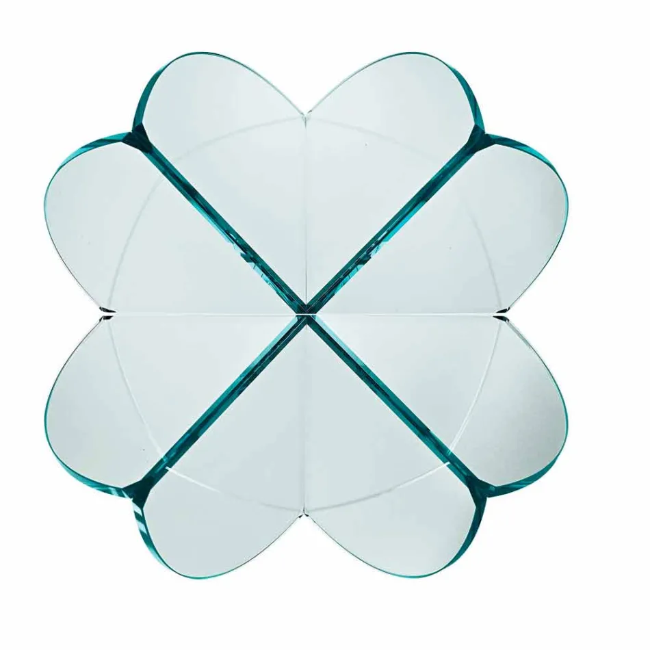 Tavolina e kafesë e dhomës së ndenjes me lule të qelqit transparent dhe baza acidi 3 Madhësitë - Fiorella Viadurini