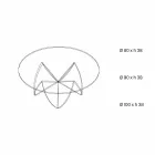 Tavolina e kafesë e dhomës së ndenjes me lule të qelqit transparent dhe baza acidi 3 Madhësitë - Fiorella Viadurini