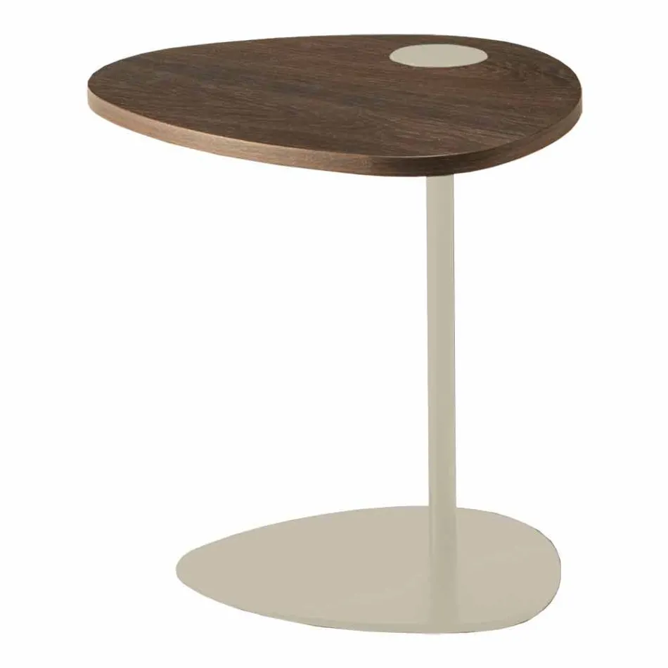 Tavolina e kafesë e dhomës së ndenjes në pjesën e sipërme prej metali dhe druri, Dizajn luksoz - Yassine Viadurini