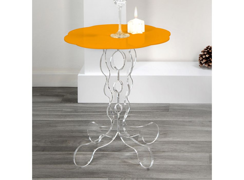 Tavolinë kafe portokalli 36 cm Janis, dizajn modern, i bërë në Itali Viadurini