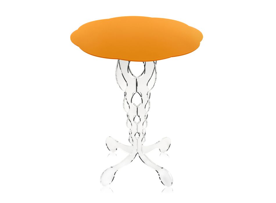 Tavolinë kafe portokalli 36 cm Janis, dizajn modern, i bërë në Itali Viadurini