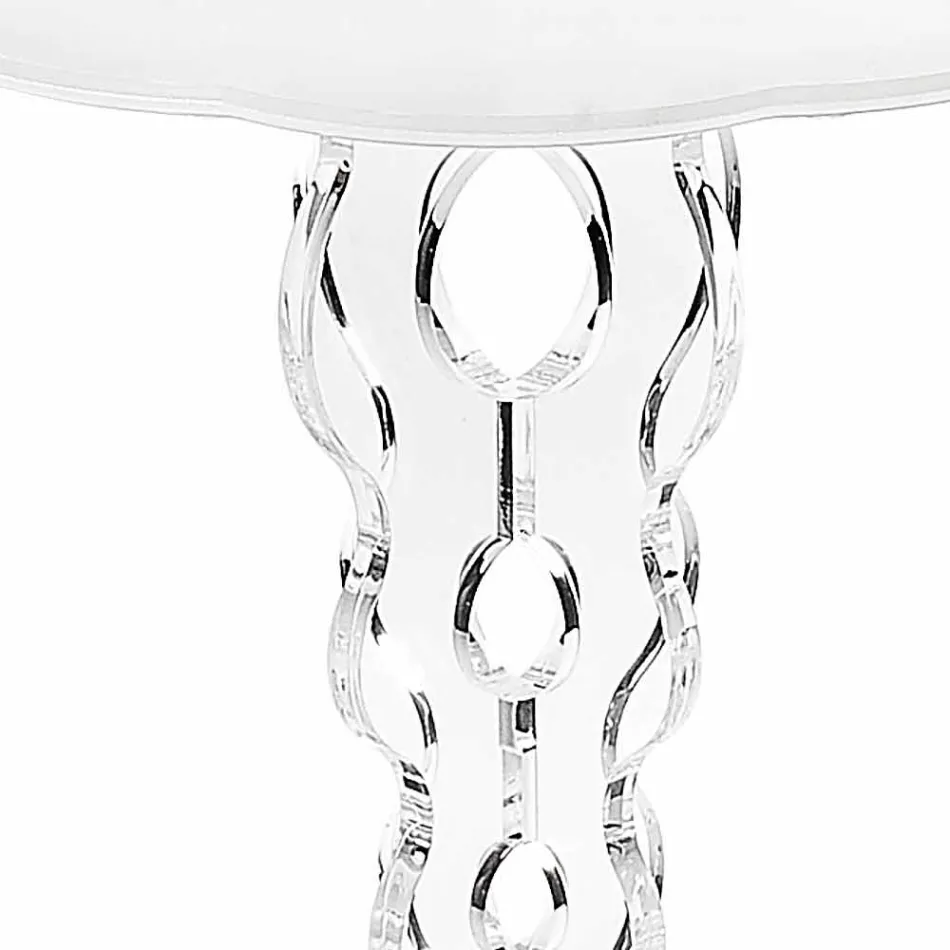 Tabela e rrumbullakët e kafes së bardhë me diametër 36 cm, Janis, i bërë në Itali Viadurini