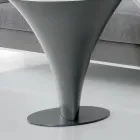 Tavolinë kafeje të rrumbullakët në formë varke në metal dhe xham të gdhendur - Konvikt Viadurini