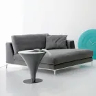 Tavolinë kafeje të rrumbullakët në formë varke në metal dhe xham të gdhendur - Konvikt Viadurini