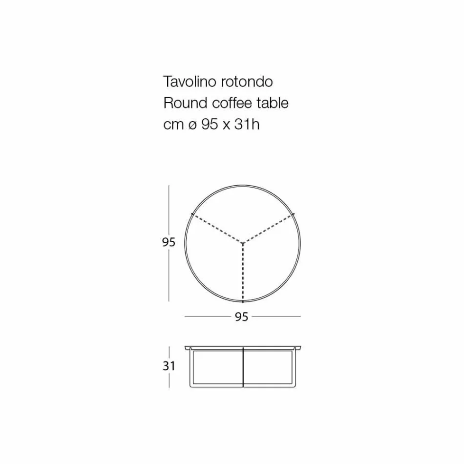 Tryezë e rrumbullakët kafeje për dhomën e ndenjes në natyrë në metal me ngjyra të ndryshme - Stephane Viadurini