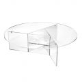 Tavolinë kafeje e rrumbullakët për dhomën e ndenjes në pleksiglas transparent - Dazeglio