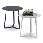 Tavolinë e rrumbullakët kafeje në natyrë me alumin e veshur me pluhur epoksid - Mitch Viadurini