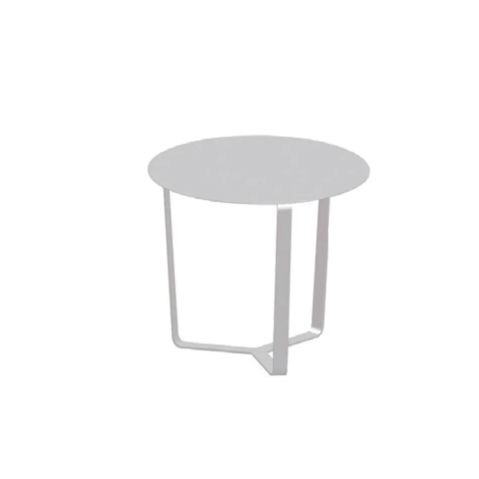 Tavolinë e rrumbullakët kafeje në natyrë me alumin e veshur me pluhur epoksid - Mitch Viadurini