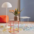 Tavolinë e rrumbullakët kafeje për dhomën moderne të ndenjes në metal me ngjyrë Prodhuar në Itali - Raphael Viadurini