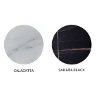 Tavolinë kafeje e rrumbullakët e dhomës së ndenjes në metal dhe xhami me efekt mermeri luksoz - Magali Viadurini