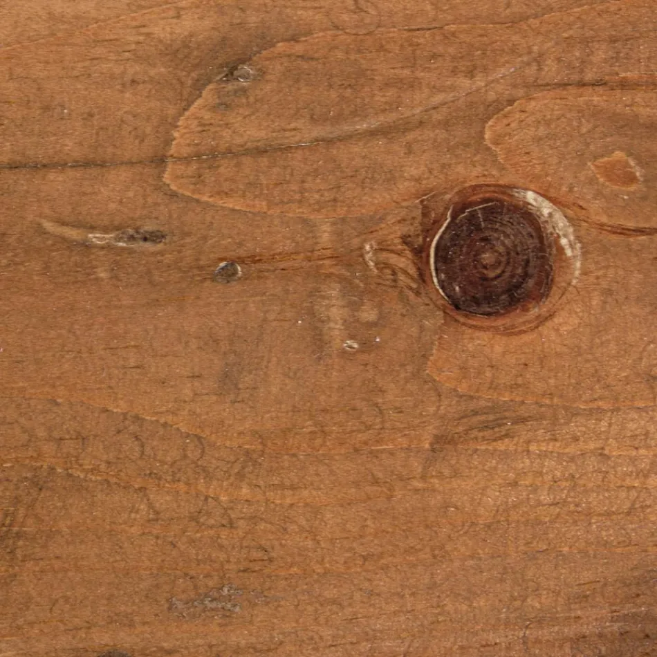 Tavolinë e rrumbullakët e kafesë në dru të ricikluar dhe çelik të bardhë ose gri - Genoveffa Viadurini