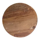 Tavolinë e rrumbullakët e kafesë në dru të ricikluar dhe çelik të bardhë ose gri - Genoveffa Viadurini