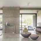 Tavolinë e rrumbullakët e kafesë në dru të ricikluar dhe çelik të bardhë ose gri - Genoveffa Viadurini