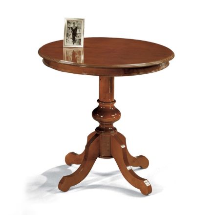 Tavolinë e rrumbullakët kafeje me dru arre të patinuar Prodhuar në Itali - Vulcano Viadurini