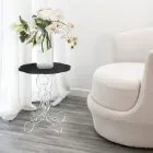 Tavolinë kafeje e zezë e rrumbullakët me diametër 36 cm dizajn modern Janis, prodhuar në Itali Viadurini