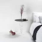 Tavolinë e rrumbullakët e kafesë së zezë me diametër 50 cm Janis modern, i bërë në Itali Viadurini