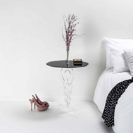 Tavolinë e rrumbullakët e kafesë së zezë me diametër 50 cm Janis modern, i bërë në Itali Viadurini