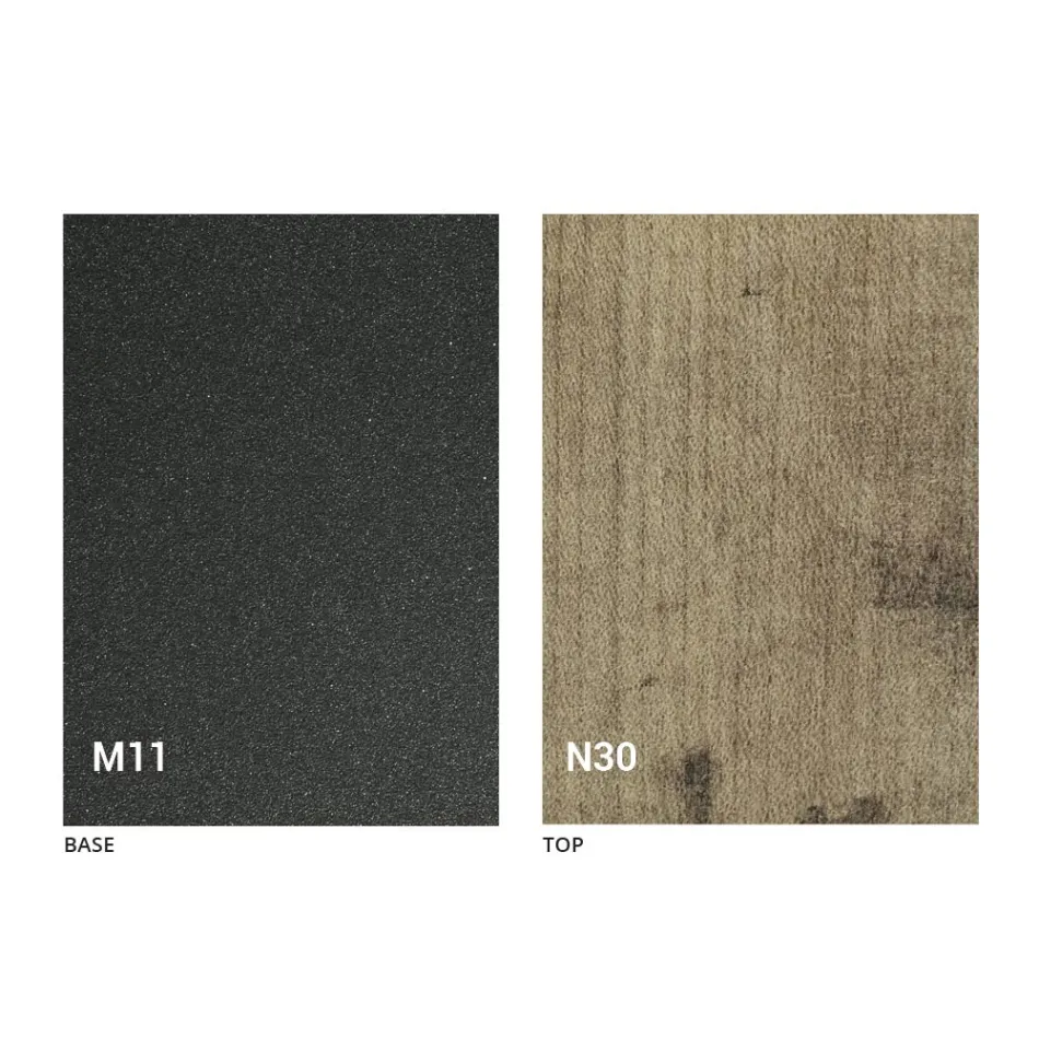 Tabela Kafeje e Transformueshme me Sipërfaqe Druri dhe Bazë Metalike Prodhuar në Itali - Pjeshkë Viadurini