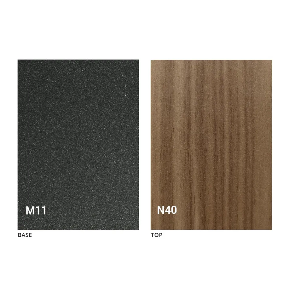 Tabela Kafeje e Transformueshme me Sipërfaqe Druri dhe Bazë Metalike Prodhuar në Itali - Pjeshkë Viadurini