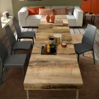 Tavolinë kafeje me Dizajn të Transformueshëm në Dru dhe Metal të Zi prodhuar në Itali - Niverio Viadurini