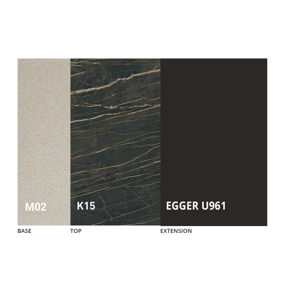 Tavolinë kafeje e transformueshme në dizajn metalik dhe qeramik Prodhuar në Itali - Saturn Viadurini