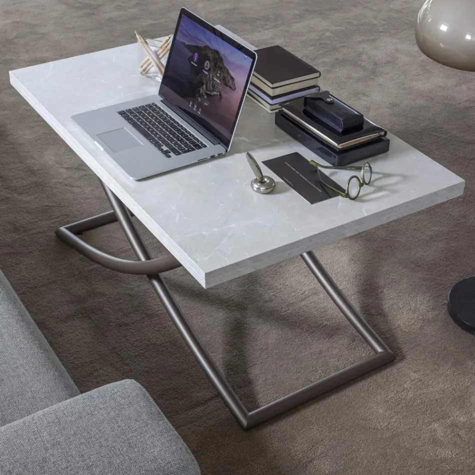 Tavolinë kafeje e transformueshme në Tavolinë ngrënieje prej druri Prodhuar në Itali - Aikido Viadurini