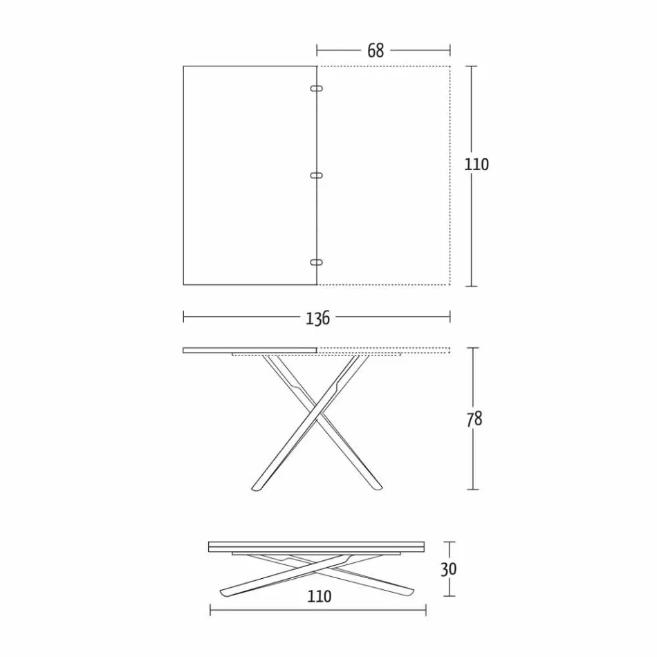 Tavolina e kafesë e konvertueshme në një tavolinë ngrënieje me dru të lartë dhe bazë metalike - pjeshkë Viadurini