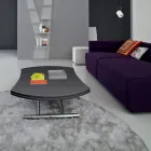 Tavolinë kafeje e transformueshme në Tavolinë të rrumbullakët prej metali dhe qelqi - Giordana Viadurini