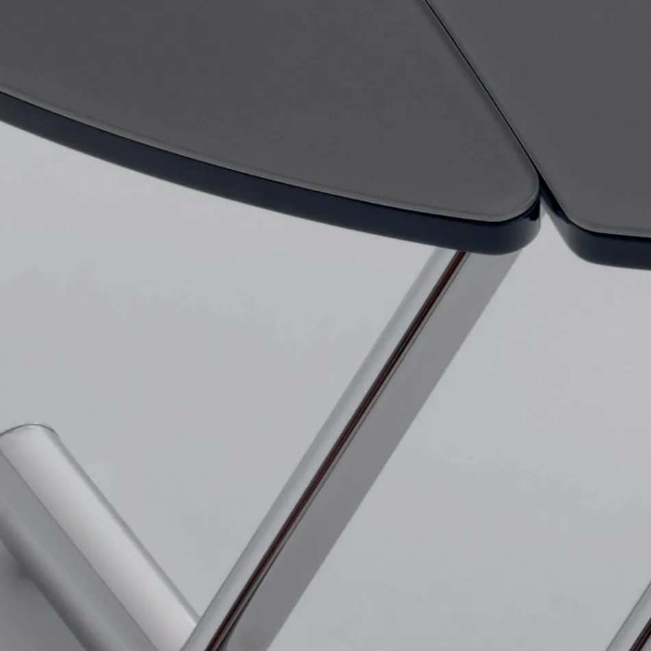 Tavolinë kafeje e transformueshme në Tavolinë të rrumbullakët prej metali dhe qelqi - Giordana Viadurini