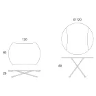 Tavolinë kafeje e transformueshme në Tavolinë të rrumbullakët prej metali dhe qelqi - Giordana Viadurini