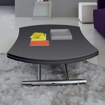 Tavolinë kafeje e transformueshme në Tavolinë të rrumbullakët prej metali dhe qelqi - Giordana Viadurini