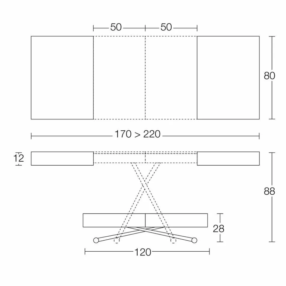 Tavolinë Kafeje Transformuese Moderne me Efekt Malta Top Prodhuar në Itali - Patroclus Viadurini