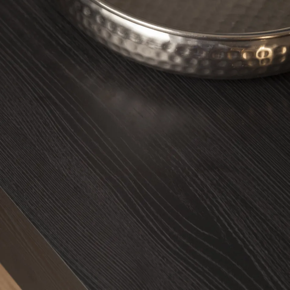 Tavolinë kafeje moderne e transformueshme në metal dhe dru, Prodhuar në Itali - Univers Viadurini