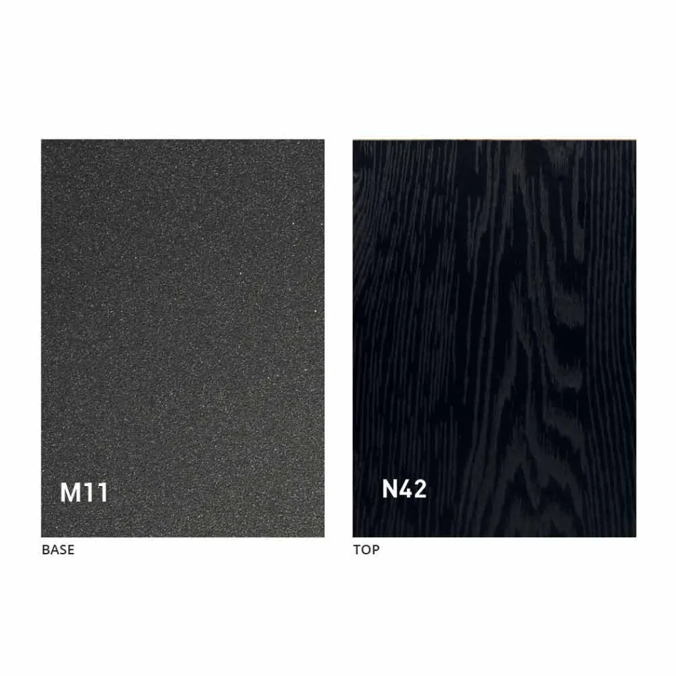 Tabela Kafeje Moderne e Transformueshme në Metal Graphite dhe Top Druri - Sistocle Viadurini