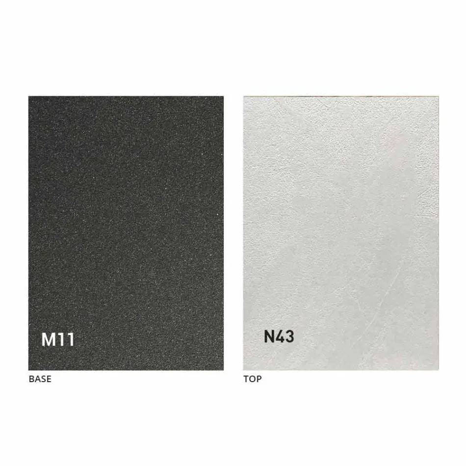 Tabela Kafeje Moderne e Transformueshme në Metal Graphite dhe Top Druri - Sistocle Viadurini