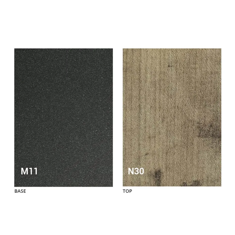 Tabela Kafeje Moderne e Transformueshme në Metal Graphite dhe Top Druri - Sistocle Viadurini