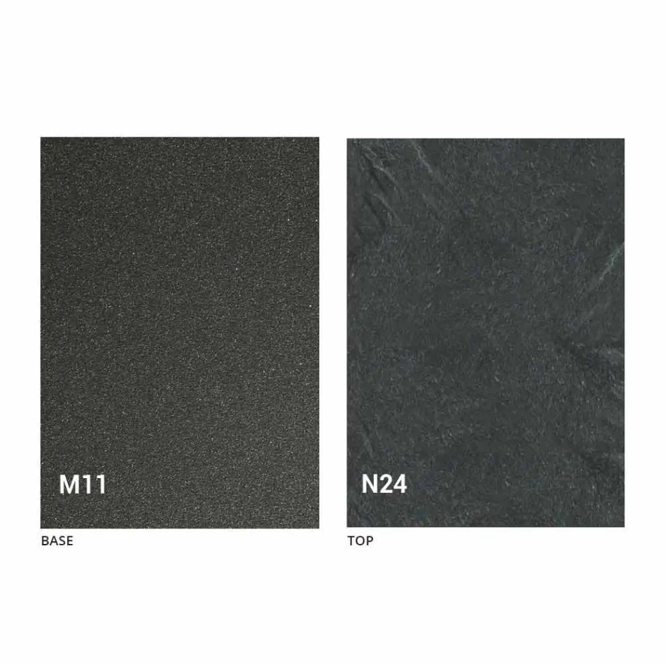 Tabela Kafeje Moderne e Transformueshme në Metal Graphite dhe Top Druri - Sistocle Viadurini