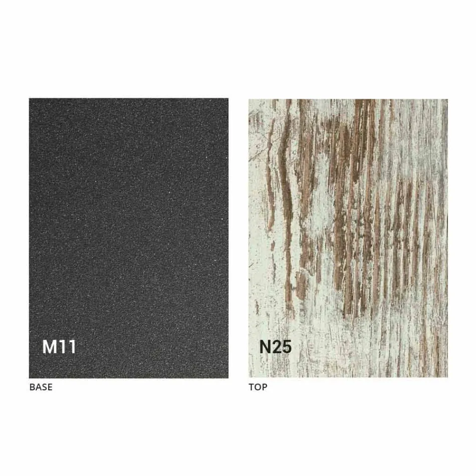 Tabela Kafeje Moderne e Transformueshme në Metal Graphite dhe Top Druri - Sistocle Viadurini